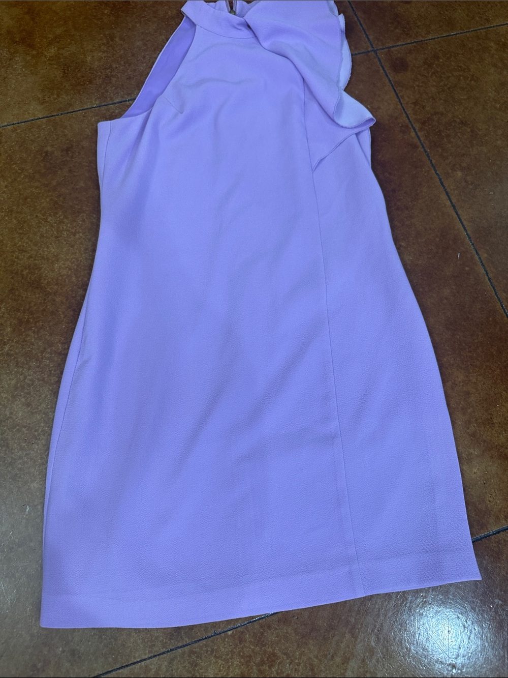 Trina Turk Lilac One-Shoulder Ruffle Dress